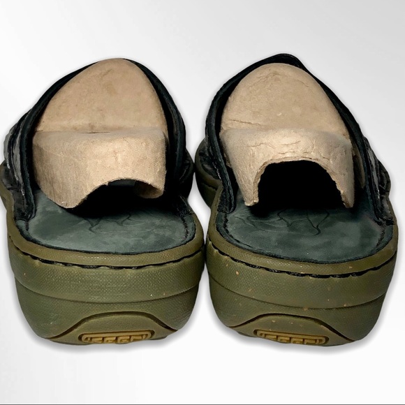Keen Open Toe Slide Black Leather Sandals - Picture 4 of 10